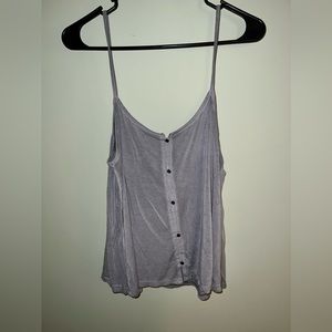 American Eagle Grey Button Tank Top